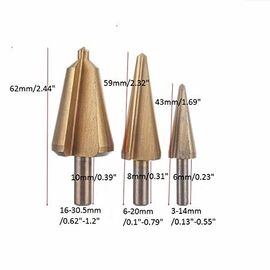 HSS pokryty tytanem parasol krok wiertarki zestaw 3-30,5 mm